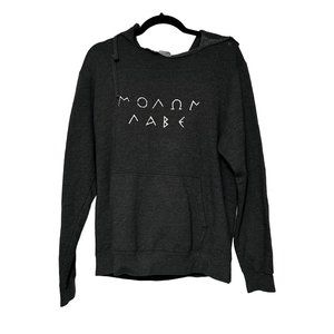 Molon Labe Gray Distressed Pullover Hoodie Come and Take it Women's Medium 1568